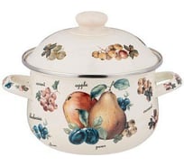 Эмалированная кастрюля Agness Фрукты с эмалированной крышкой 2 л 18x11 см 934-556