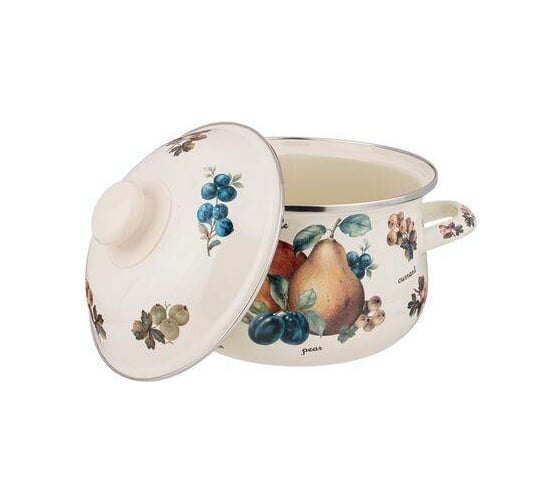 Эмалированная кастрюля Agness Фрукты с эмалированной крышкой 2 л 18x11 см 934-556