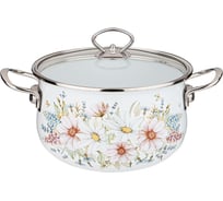 Эмалированная кастрюля Agness Дворцовый Парк со стеклянной крышкой 2.8 л 20x12 см 915-122