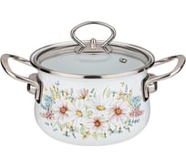 Эмалированная кастрюля Agness Дворцовый Парк со стеклянной крышкой 1.5 л 16x10 см 915-120