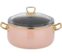 Эмалированная кастрюля Agness со стеклянной крышкой и антипригарным мраморным покрытием 4.1 л 950-272