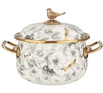 Эмалированная кастрюля Agness Яблоневый Сад с крышкой, 2.1 л, диаметр 16 см 950-521