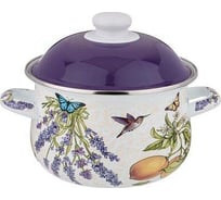 Эмалированная кастрюля Agness Прованс Лимоны с эмалированной крышкой 2 л 18x11 см 934-546