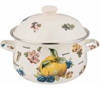Эмалированная кастрюля Agness Фрукты с эмалированной крышкой 2.8 л 20x12 см 934-557