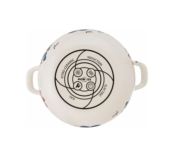 Эмалированная кастрюля Agness Фрукты с эмалированной крышкой 2.8 л 20x12 см 934-557