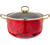 Эмалированная кастрюля Agness Кармен со стеклянной крышкой, 6.5 л, диаметр 24 см 915-114