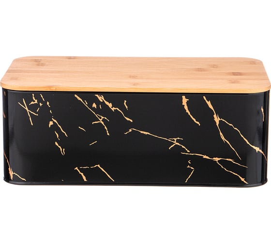 Хлебница Agness Fantasy 2 в 1 6 л 34x18x12.5 см цвет: черный мрамор 790-319