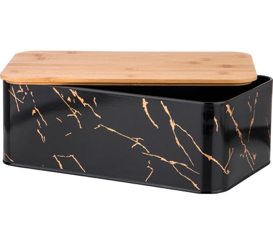 Хлебница Agness Fantasy 2 в 1 6 л 34x18x12.5 см цвет: черный мрамор 790-319