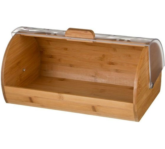 Деревянная хлебница Agness Кантри с пластиковой крышкой 36x21x17 см 938-043