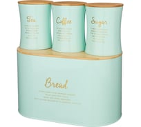 Набор Agness Meadow 2 в 1 хлебница 10 л 34x18x20 см банка для сыпучих 1.1 л 11x14 см 3 шт 790-245