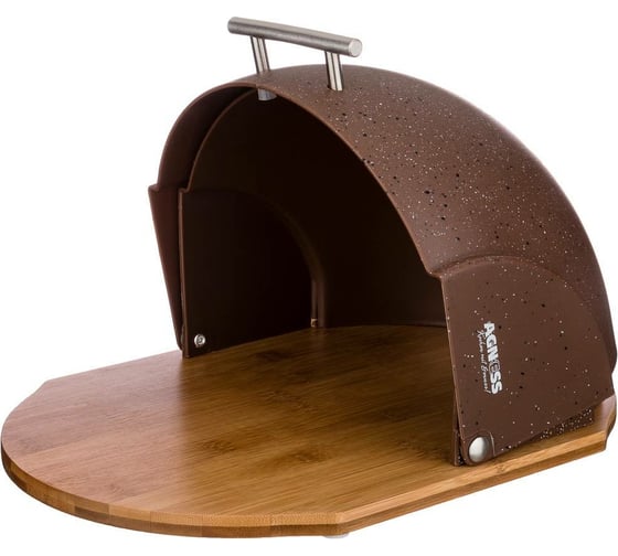 Деревянная хлебница Agness шоколад с пластиковой крышкой 36x26x20 см 938-051