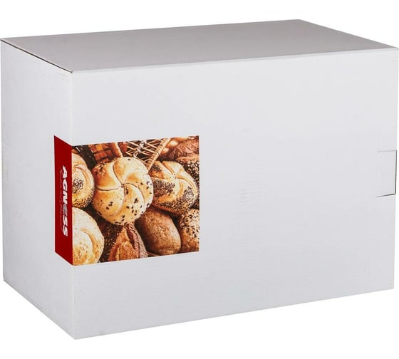 Деревянная хлебница Agness шоколад с пластиковой крышкой 36x26x20 см 938-051