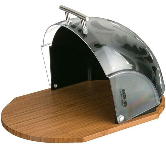 Деревянная хлебница Agness Midnight с комбинированной крышкой 36x26x20 см 938-011