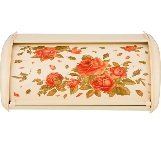 Хлебница Agness Корейская Роза металлическая 35.5x23x14.5 см 938-055