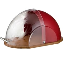 Деревянная хлебница Agness RED STAR с комбинированной крышкой 36x26x20 см 938-008