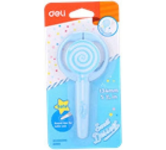 Детские ножницы DELI Lollipop E6069 134 мм сталь ассорти блистер, 12 шт 1113544