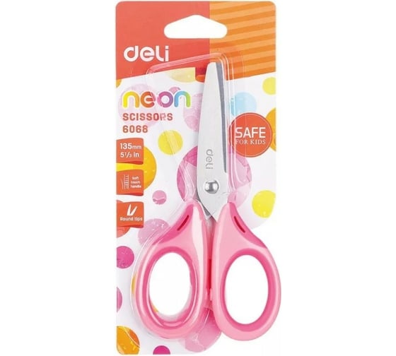 Универсальные ножницы DELI Neon E6068 135 мм сталь ассорти, 12 шт 1052060