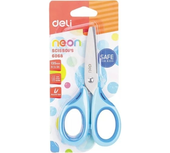 Универсальные ножницы DELI Neon E6068 135 мм сталь ассорти, 12 шт 1052060