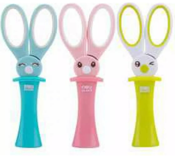 Детские ножницы DELI Magic Rabbit E6065 137 мм ТПЭ сталь ассорти блистер, 12 шт 410907