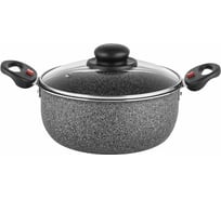 Кастрюля JARKO 24 см 4.5 л, со стеклянной крышкой, цвет серый JGr-224-21 S