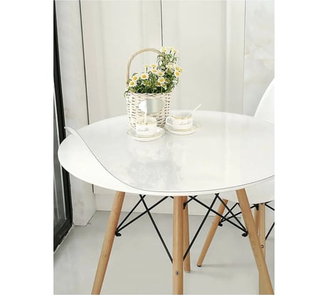 Скатерть Домовой Прошка гибкое стекло ПВХ 0,8 мм, размер O90 см 12741