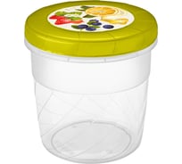 Банка Econova с завинчивающейся крышкой с декором 1 л зеленый 437101009