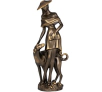 Скульптура BOGACHO Девушка с собакой 22675/бронзовый