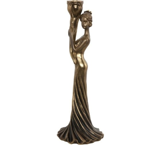 Подсвечник из мрамора BOGACHO Девушка Веста 22507/бронзовый 1