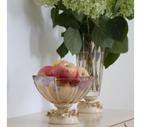 Фруктовница-конфетница BOGACHO Oliva Branch Gold 52102/кремовый