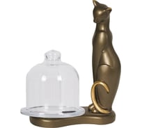 Фруктовница-конфетница BOGACHO Кошка Шелби 52105/бронзовый