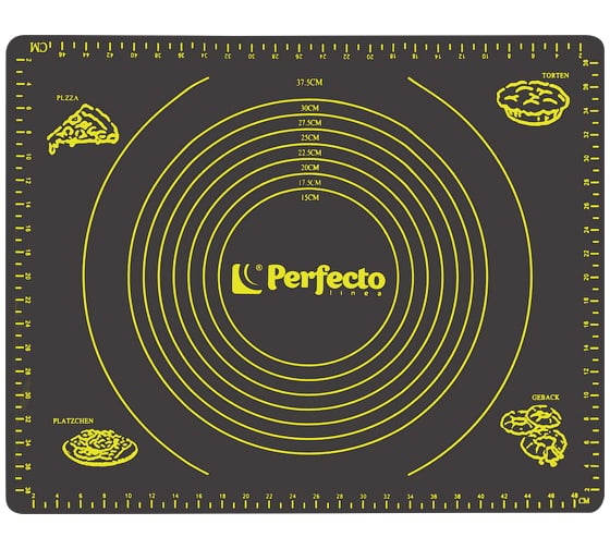 Коврик для теста PERFECTO LINEA с мерными делениями 50x40 см серый 23-504002 1