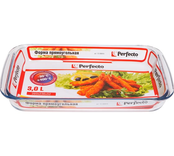 Форма для выпечки PERFECTO LINEA из жаропрочного стекла, 3.0 л, прямоугольная 12-300010 1