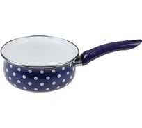 Эмалированный стальной ковш PERFECTO LINEA Горошек 1.3 л синий 51-600913