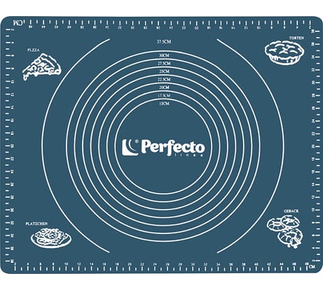 Коврик для теста PERFECTO LINEA с мерными делениями 50x40 см серо-голубой 23-504003