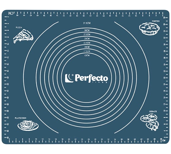 Коврик для теста PERFECTO LINEA с мерными делениями 50x40 см серо-голубой 23-504003 1