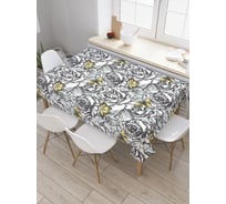 Прямоугольная скатерть JOYARTY Бабочки и розы из сатена tc_33001_120x145