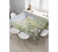 Прямоугольная скатерть JOYARTY Васильковое поле из сатена tc_9190_120x145