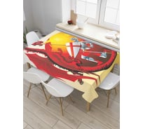 Прямоугольная скатерть JOYARTY Борьба с драконом из сатена tc_36672_120x145