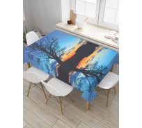 Прямоугольная скатерть JOYARTY Вечерняя река из сатена tc_4868_120x145