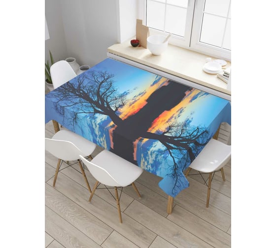 Прямоугольная скатерть JOYARTY Вечерняя река из сатена tc_4868_120x145