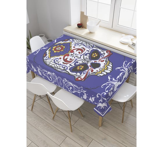 Прямоугольная скатерть JOYARTY Ажурный череп из сатена tc_35931_120x145 1