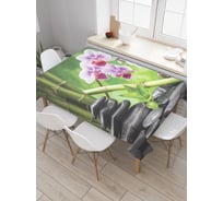 Прямоугольная скатерть JOYARTY Бамбук и цветы из сатена tc_2604_120x145