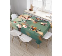 Прямоугольная скатерть JOYARTY Весенние цветы из сатена tc_28536_120x145