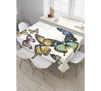 Прямоугольная скатерть JOYARTY Вираж бабочек из сатена tc_8817_120x145