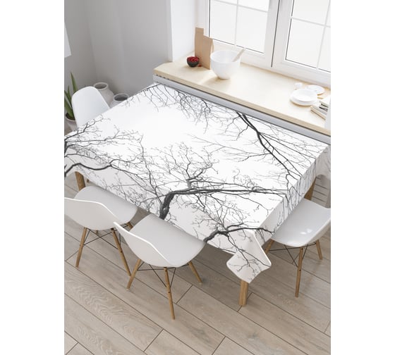 Прямоугольная скатерть JOYARTY Ветви без листвы из сатена tc_29076_120x145 1