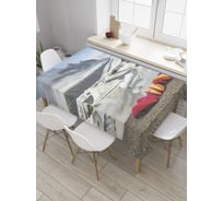 Прямоугольная скатерть JOYARTY Байдарки на горной реке из сатена tc_32394_120x145