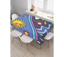 Прямоугольная скатерть JOYARTY Взгляд дня и ночи из сатена tc_21914_120x145