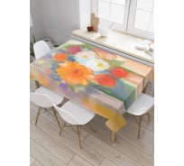 Прямоугольная скатерть JOYARTY Букет цветов из сатена tc_21118_120x145