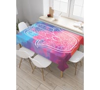 Прямоугольная скатерть JOYARTY Ажурная хамса на пятнах из сатена tc_38610_120x145