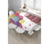 Прямоугольная скатерть JOYARTY Вкусный тортик с шариками из сатена tc_34332_120x145
